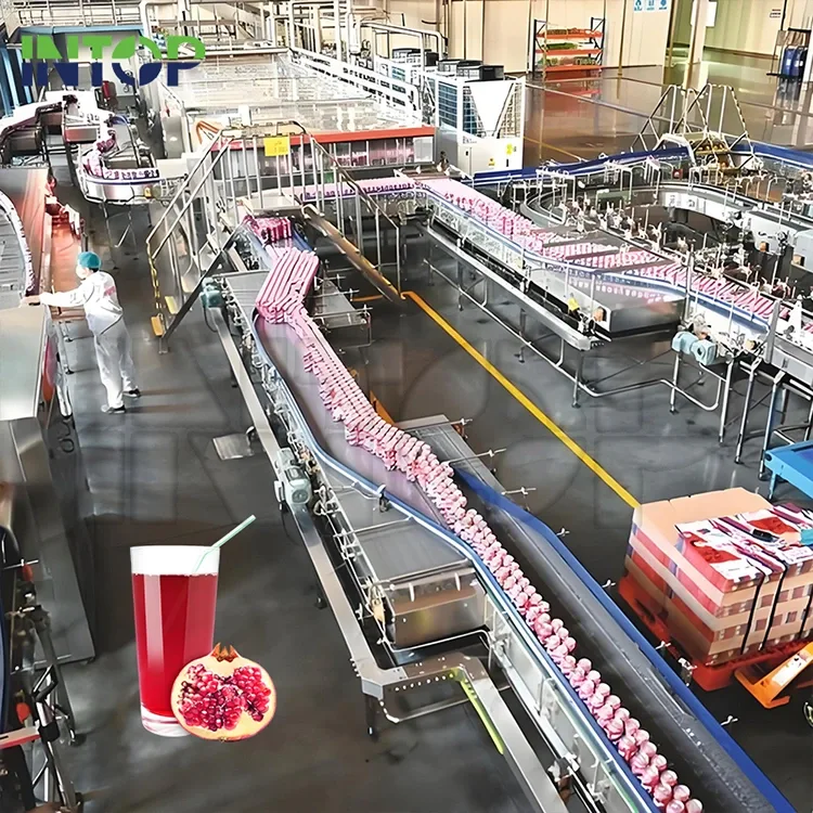 Produktionslinje for granatæblejuice